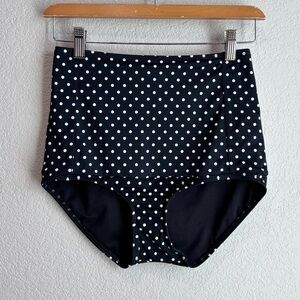 Victoria’s Secret Swim High Waisted Black Polka Dot Bikini Swimsuit Bottoms